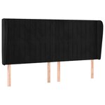 vidaXL Tête de lit avec oreilles Noir 183x23x118/128 cm Velours