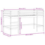 vidaXL Lit mezzanine enfants et rideaux bleu 80x200cm bois pin massif
