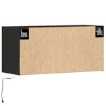 vidaXL Meuble TV mural avec lumières LED noir 80x31x35 cm