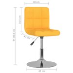 vidaXL Chaises pivotantes à manger lot de 6 jaune tissu