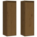 vidaXL Armoires murales 2 Pièces Marron miel 30x30x100 cm Pin massif