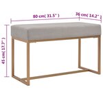 vidaXL Banc 80 cm Gris Velours