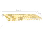 vidaXL Auvent automatique sur pied 500x300 cm Jaune/Blanc