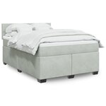 vidaXL Sommier à lattes de lit et matelas Gris clair 160x200cm Velours