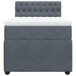 vidaXL Sommier à lattes de lit avec matelas Gris foncé 100x200 cm