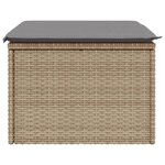 vidaXL Tabouret de jardin avec coussin beige 55x55x37cm résine tressée