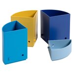 Pot À Crayons Modulable The Quarter Bee Blue - Couleurs Assorties - X 3 - Exacompta