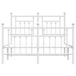 vidaXL Cadre de lit métal sans matelas et pied de lit blanc 120x200 cm