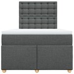 vidaXL Sommier à lattes de lit avec matelas gris foncé 120x190cm tissu