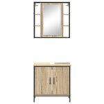 vidaXL Ensemble de meubles de salle de bain 2 pièces chêne Sonoma en bois d'ingénierie