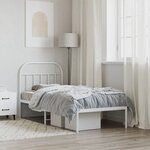 vidaXL Cadre de lit métal sans matelas avec tête de lit blanc 90x200cm