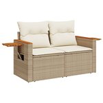 vidaXL Salon de jardin avec coussins 6 Pièces beige résine tressée