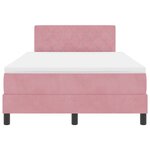 Lit à ressorts vidaXL avec matelas rose 120x200 cm en velours