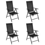 vidaXL Ensemble à manger de jardin 5 Pièces Aluminium Noir