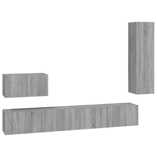 vidaXL Ensemble de meubles TV 4 Pièces Sonoma gris Bois d'ingénierie