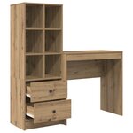 vidaXL Bureau avec rangement Chêne artisanal en bois d'ingénierie