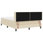 Lit à ressorts vidaXL avec matelas crème 140 x 200 cm tissu