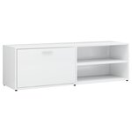vidaXL Meuble TV Blanc brillant 120x34x37 cm Bois d’ingénierie