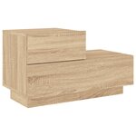 vidaXL Table de chevet avec lumières LED chêne sonoma 70x36x40 5 cm
