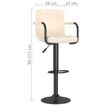 vidaXL Tabouret de bar Crème Tissu