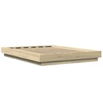 vidaXL Cadre de lit avec lumières LED chêne sonoma 135x190 cm