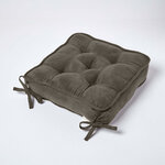 Galette de chaise coussin rehausseur en suédine Gris foncé  40 x 40 x 10 cm - HOMESCAPES