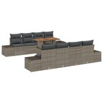vidaXL Ensemble de Canapés de Jardin 7 Pièces avec Coussins Gris Poly Rotin