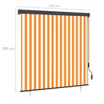 vidaXL Store roulant d'extérieur 170x250 cm Blanc et orange