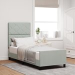 Lit vidaXL Gris clair 80x200 cm Velours