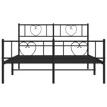 vidaXL Cadre de lit métal sans matelas avec pied de lit noir 120x200cm