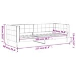 vidaXL Lit de repos sans matelas gris clair 80x200 cm velours
