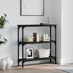 vidaXL Table console noir 75x22 5x75 cm bois d'ingénierie