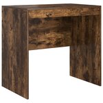 Bureau vidaXL avec rangement chêne fumé en bois d'ingénierie