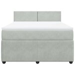 vidaXL Sommier à lattes de lit et matelas Gris clair 140x190cm Velours