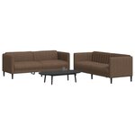 vidaXL Ensemble de canapés 2 Pièces marron tissu
