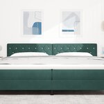 vidaXL Tête de lit LED capitonnée à boutons en cristal verte foncée 100 cm en velours