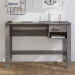 vidaXL Bureau HAMAR Gris clair 110x40x75 cm Bois massif de pin