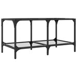 vidaXL Table basse avec dessus en verre transparent 78 5x40x40cm acier