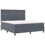 Lit Box Spring avec Matelas Gris Sombre Super King Velours