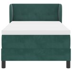 Lit à ressorts vidaXL avec matelas vert foncé 90x200 cm en velours