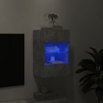 vidaXL Meuble TV mural avec lumières LED gris béton 40x30x60 5 cm
