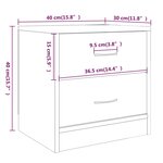 vidaXL Table de chevet Sonoma gris 40x30x40 cm Bois d'ingénierie