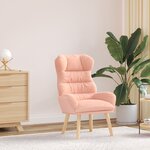 Fauteuil relaxant vidaXL en tissu rose à poils bouclés