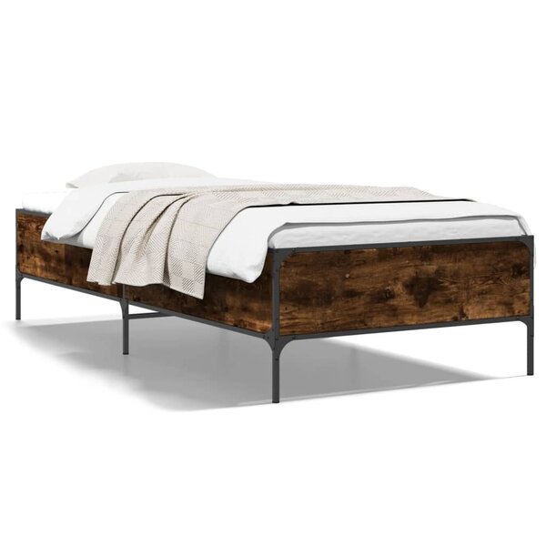 vidaXL Cadre de lit sans matelas chêne fumé 100x200 cm
