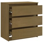 vidaXL Table de chevet Marron miel 60x36x64 cm Bois de pin massif