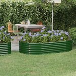 vidaXL Lit surélevé de jardin Acier enduit de poudre 175x100x36cm Vert