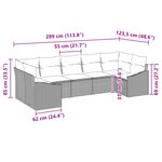 vidaXL Ensemble de canapé de jardin 7 pièces avec coussins gris clair poly rattan