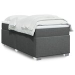 vidaXL Sommier à lattes de lit avec matelas Gris foncé 90x200 cm Tissu