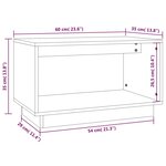 vidaXL Meuble TV Noir 60x35x35 cm Bois de pin massif