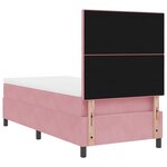 lit à ressort vidaXL avec matelas et LED rose 90x190 cm en velours